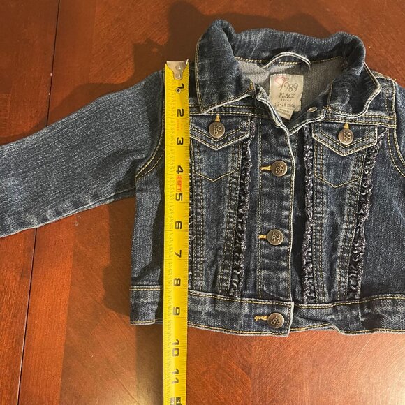 Baby Girls Denim Jacket With Ruffle Detail The Childrens Place Size 12-18 Months - Picture 7 of 9